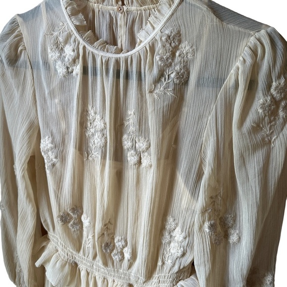 H&M Light Beige Chiffon Maxi Dress | US Size 2 - Picture 3 of 10